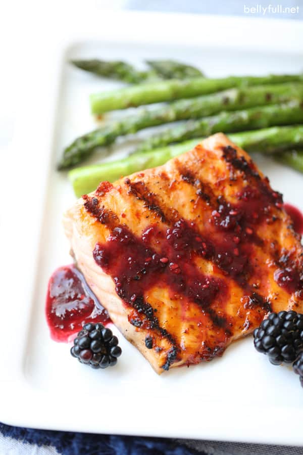 Grilled Salmon with Blackberry Sauce