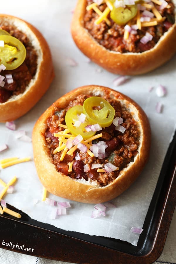 Mini Bread Bowl Chili
