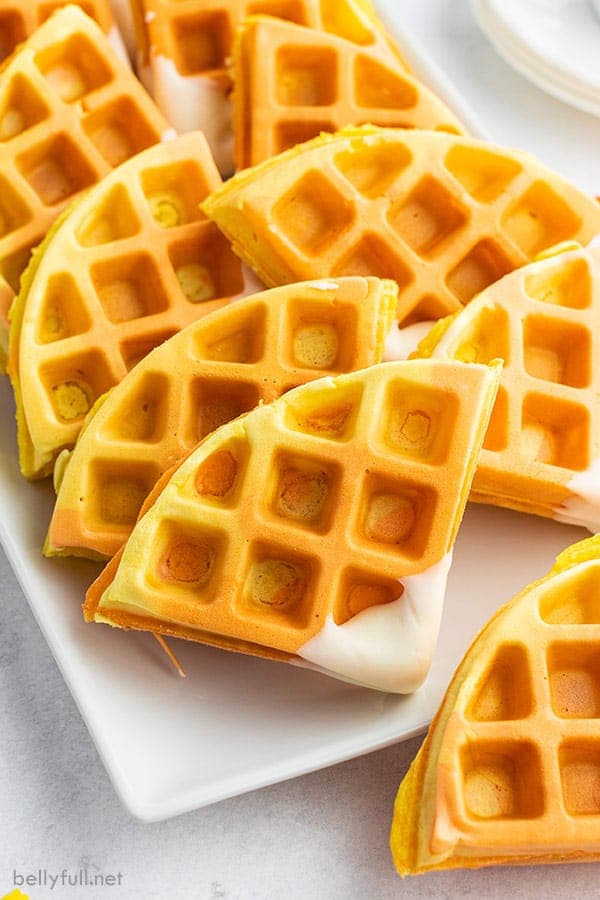 {Halloween} Candy Corn Waffles