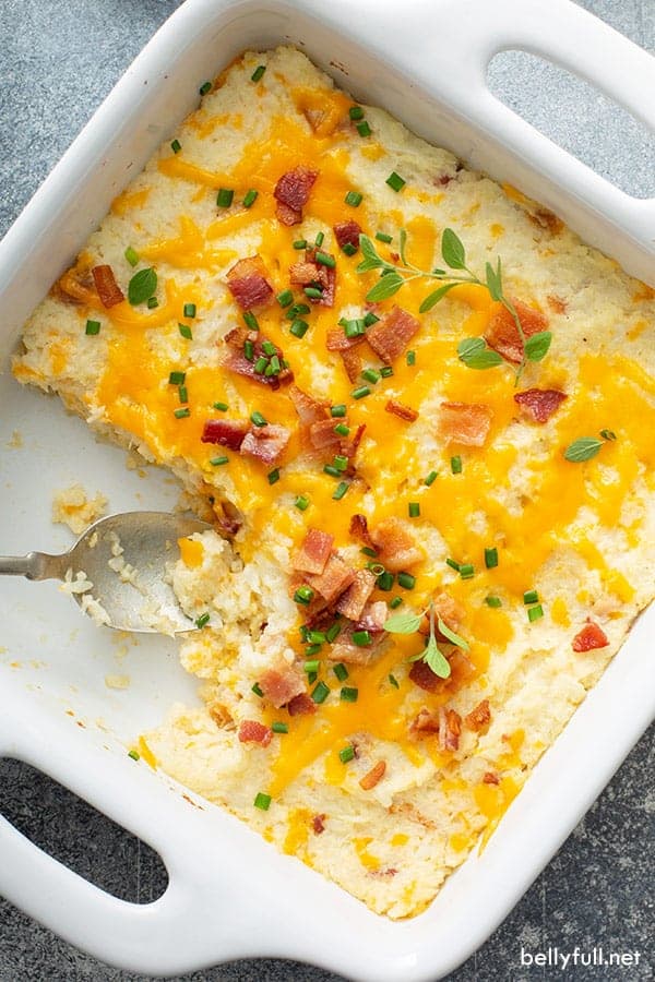 Loaded Mashed Cauliflower Casserole