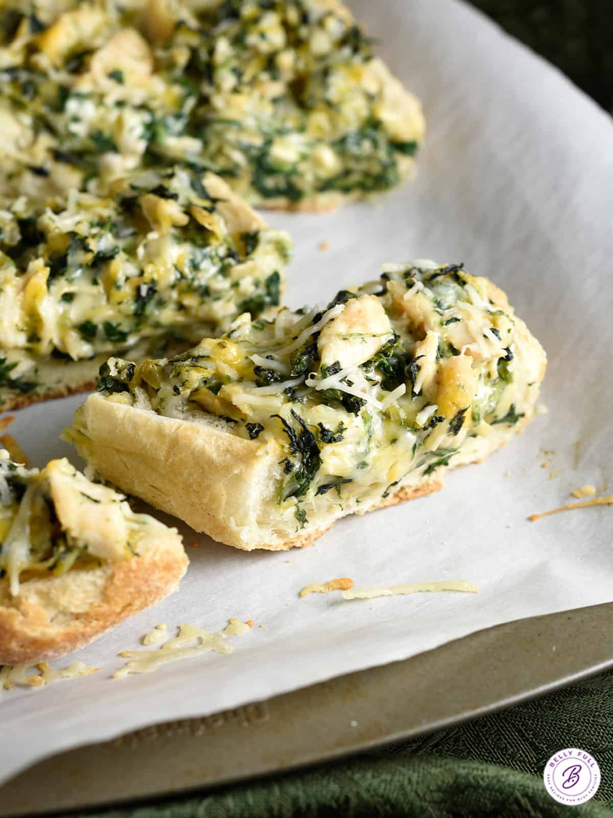 Spinach Artichoke French Bread Pizza