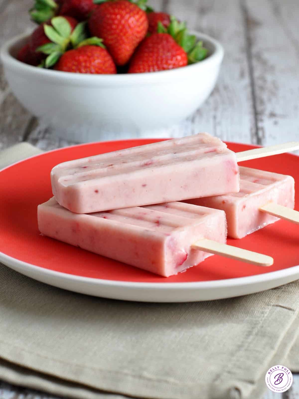 Strawberry Jam Yogurt Popsicles