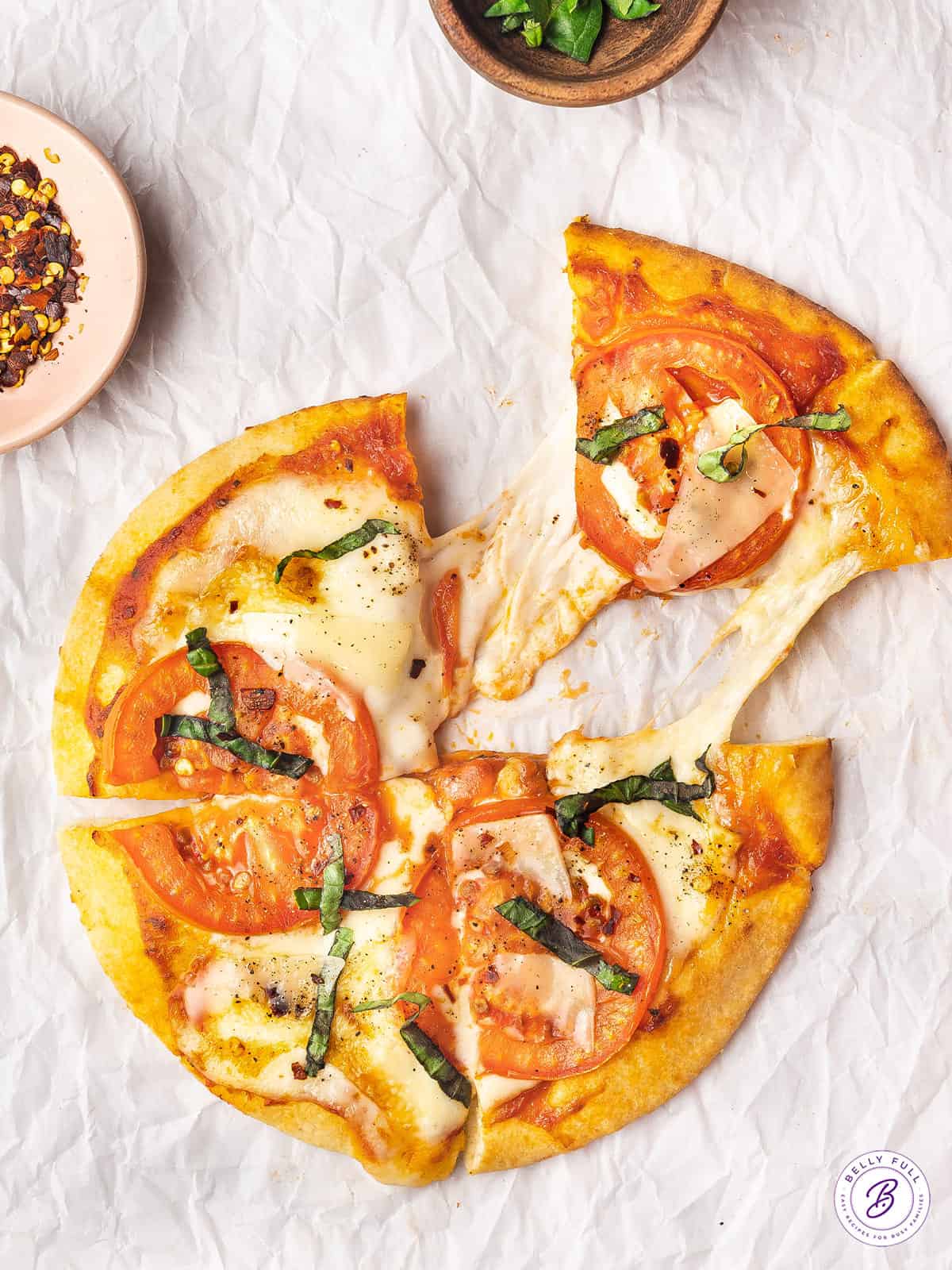 Air Fryer Pita Margherita Pizza