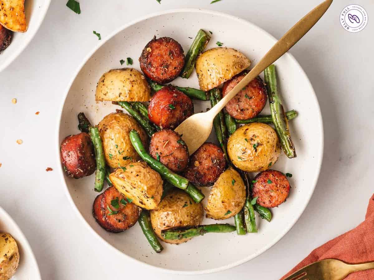 Air Fryer Kielbasa and Veggies
