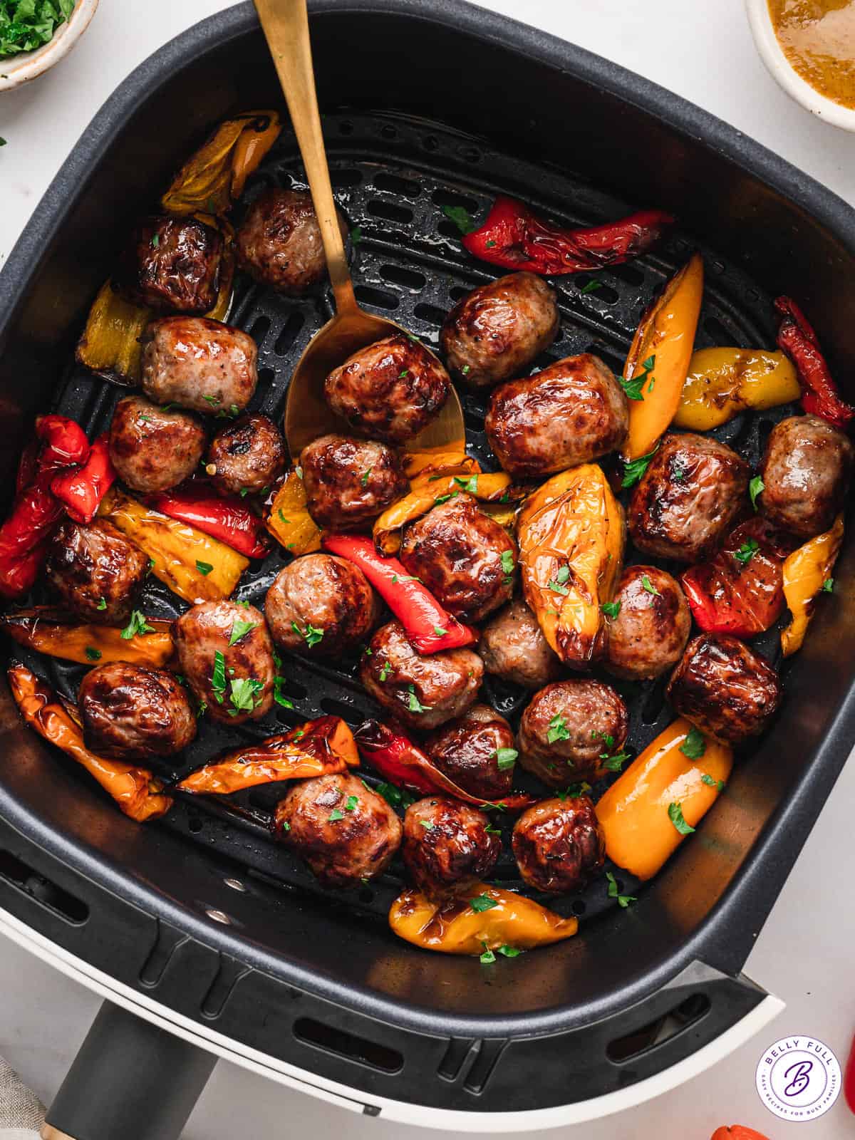 Air Fryer Bratwurst and Peppers