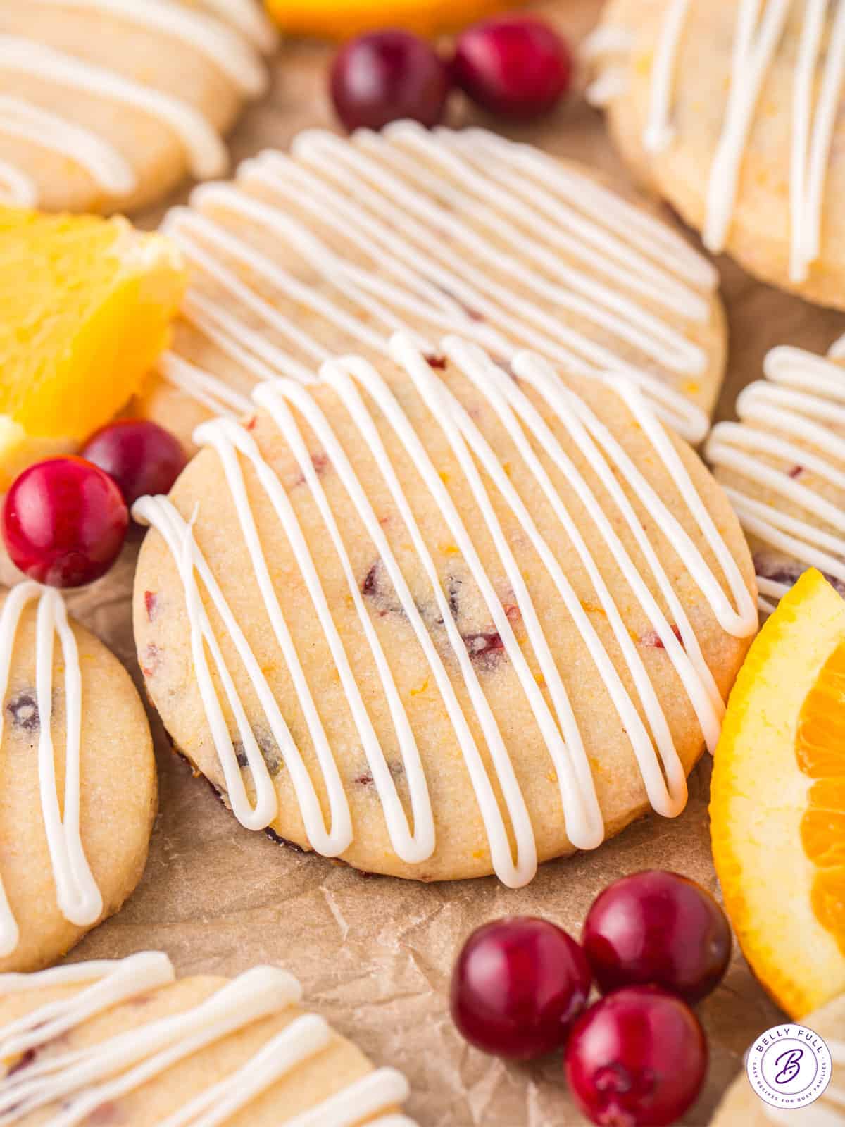 Cranberry Orange Shortbread Cookies