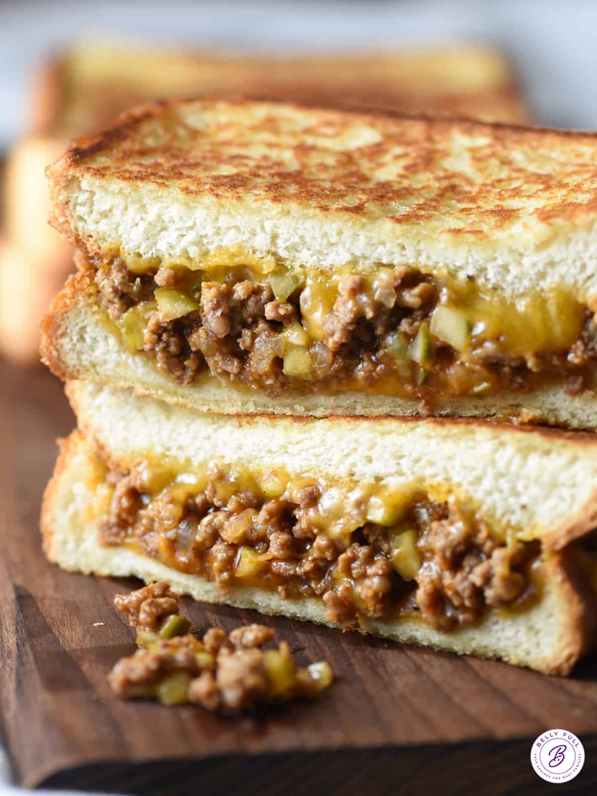 Dill Pickle Sloppy Joe Grilled Cheese