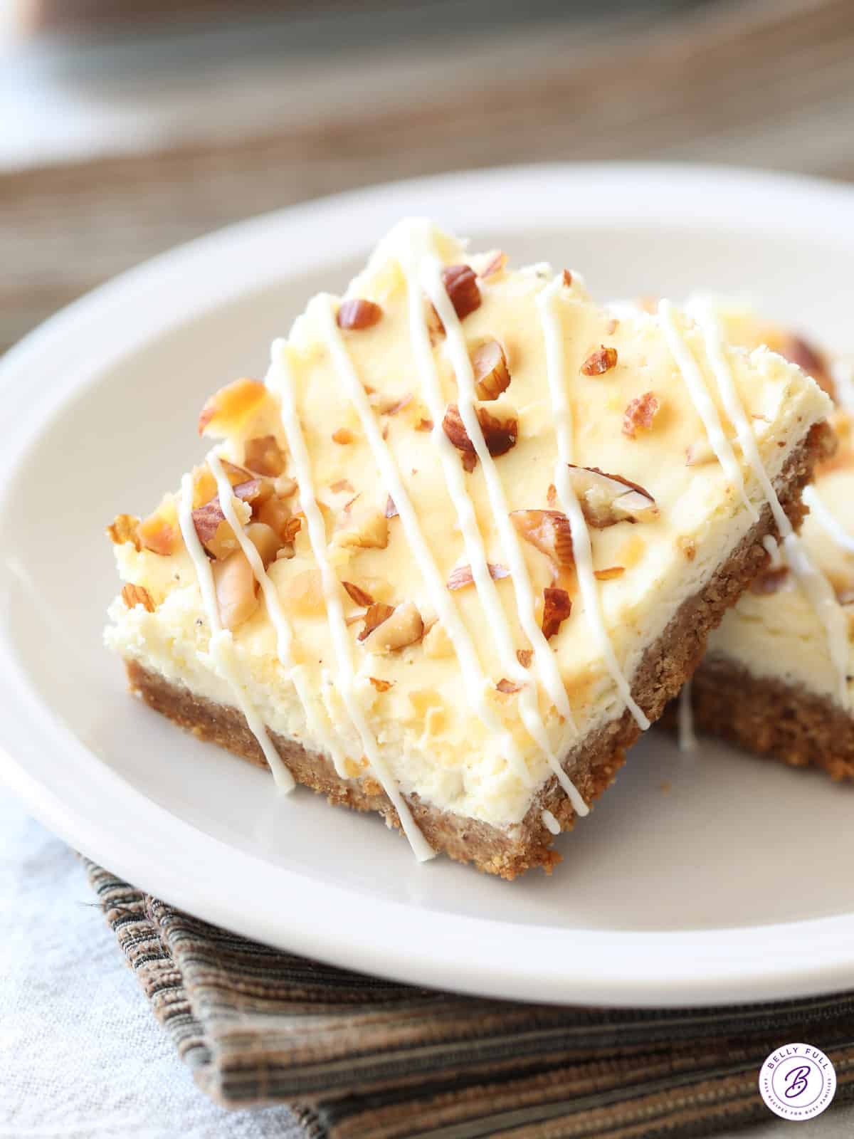 Eggnog Cheesecake Bars