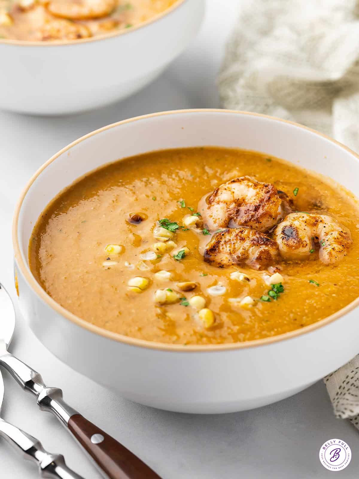Gazpacho with Grilled Shrimp