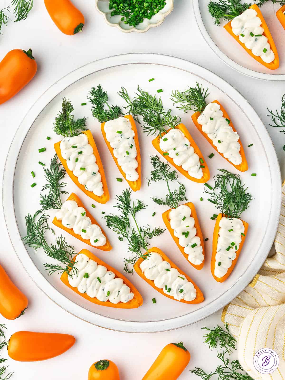 Stuffed Mini Bell Pepper "Carrots"