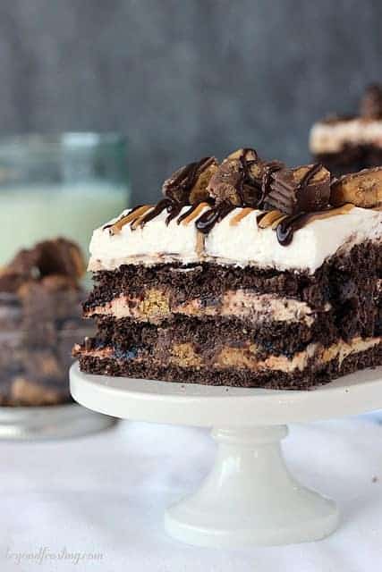 Chocolate Peanut Butter Cup Lasagna