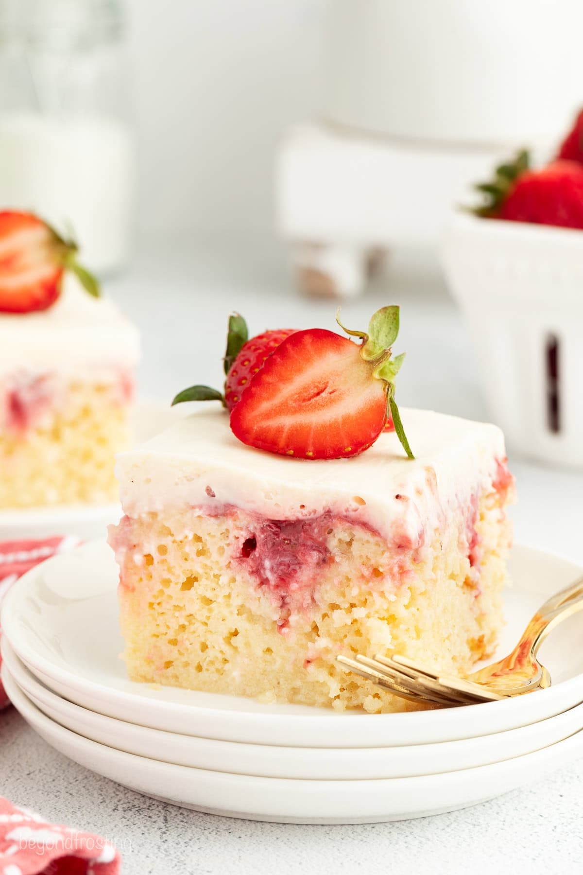 Strawberry Cheesecake Poke Cake