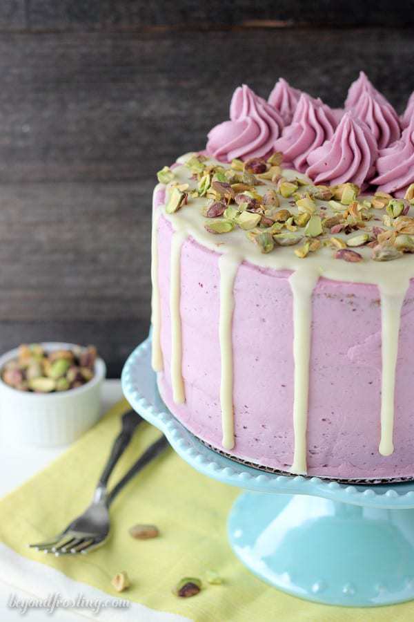 Blueberry Pistachio Layer Cake
