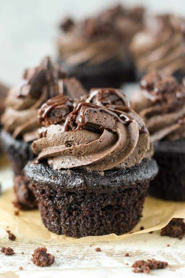 Triple Chocolate Brownie Cupcakes