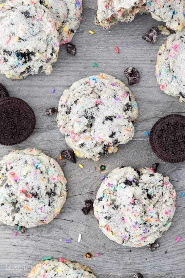 Soft and Chewy Oreo Funfetti Cookies