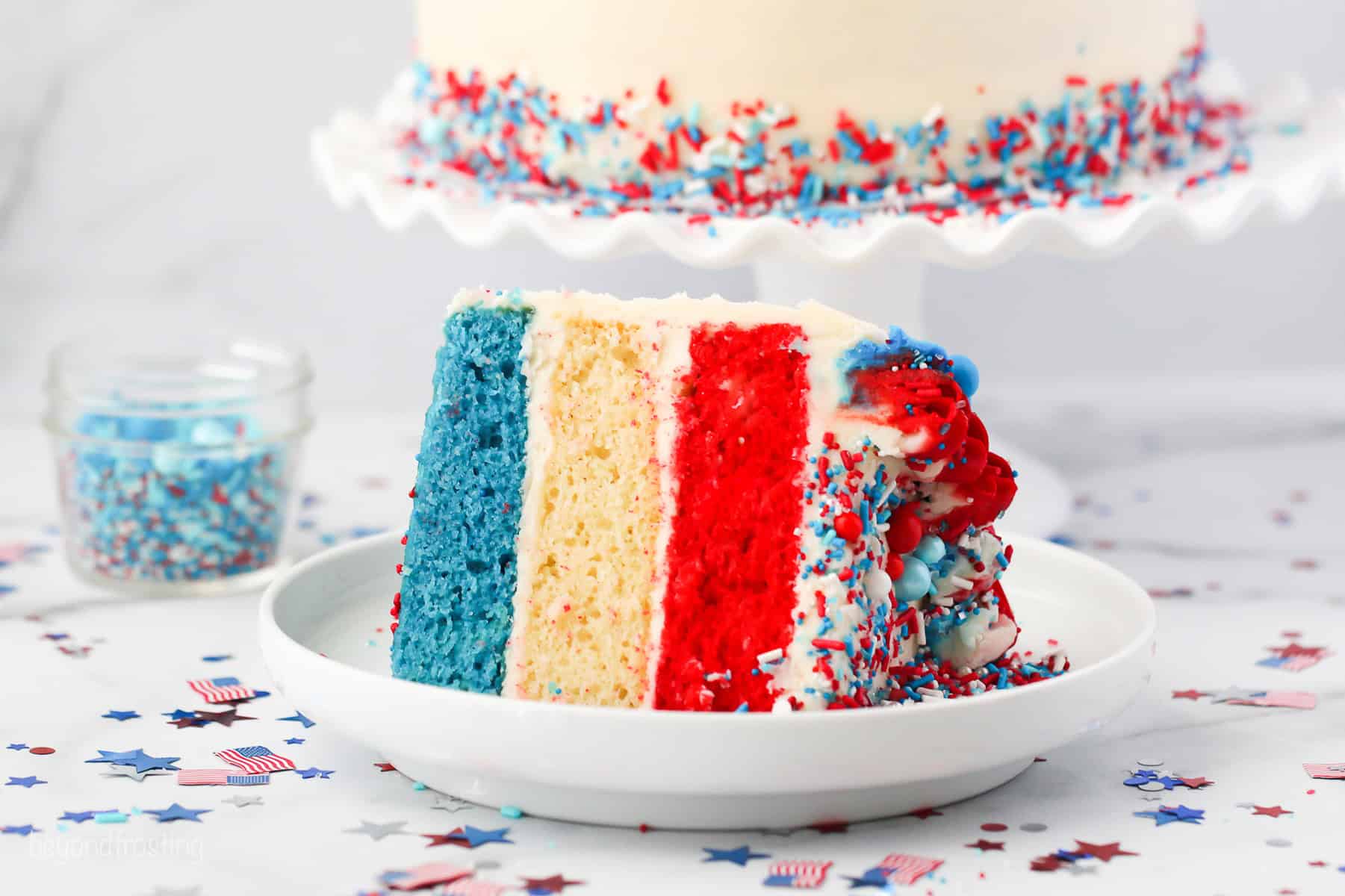 Red, White and Blue Cake
