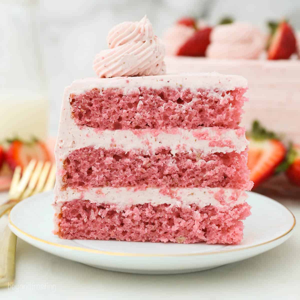Strawberry Cake with Strawberry Frosting