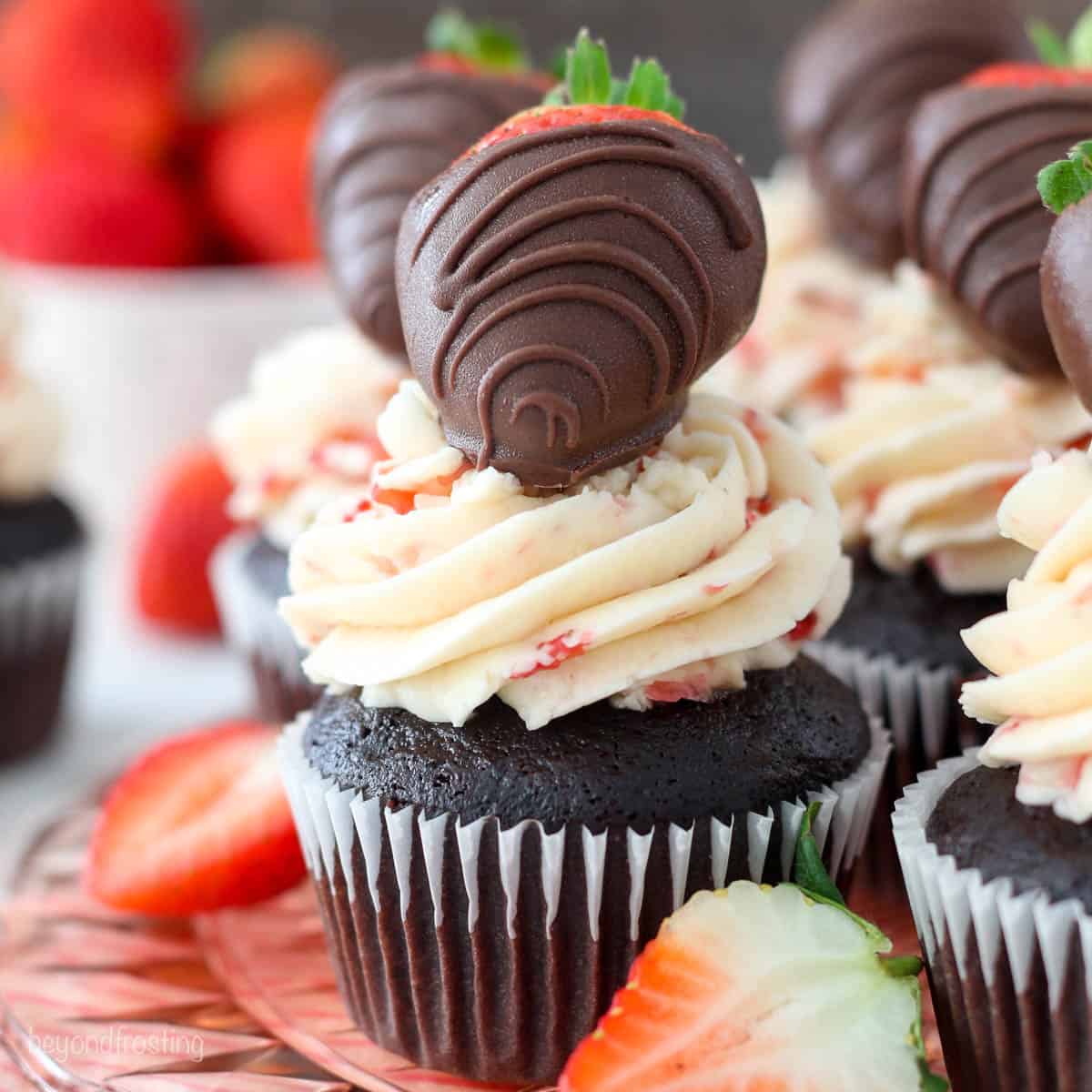 Chocolate Strawberry Cupcakes