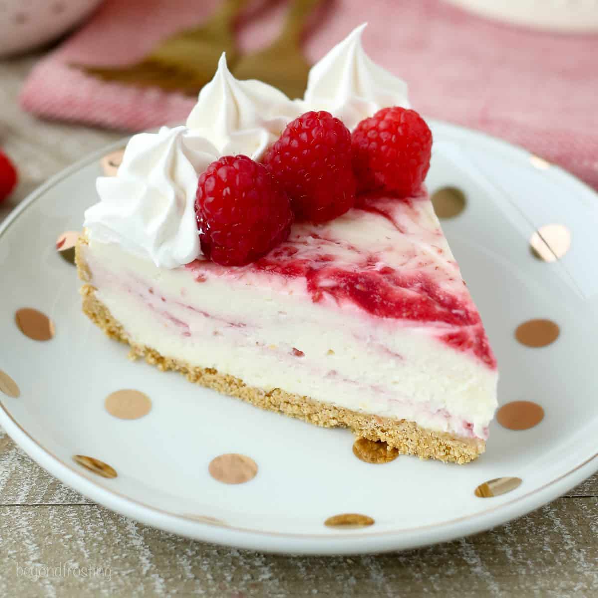 No-Bake Raspberry Swirl Cheesecake