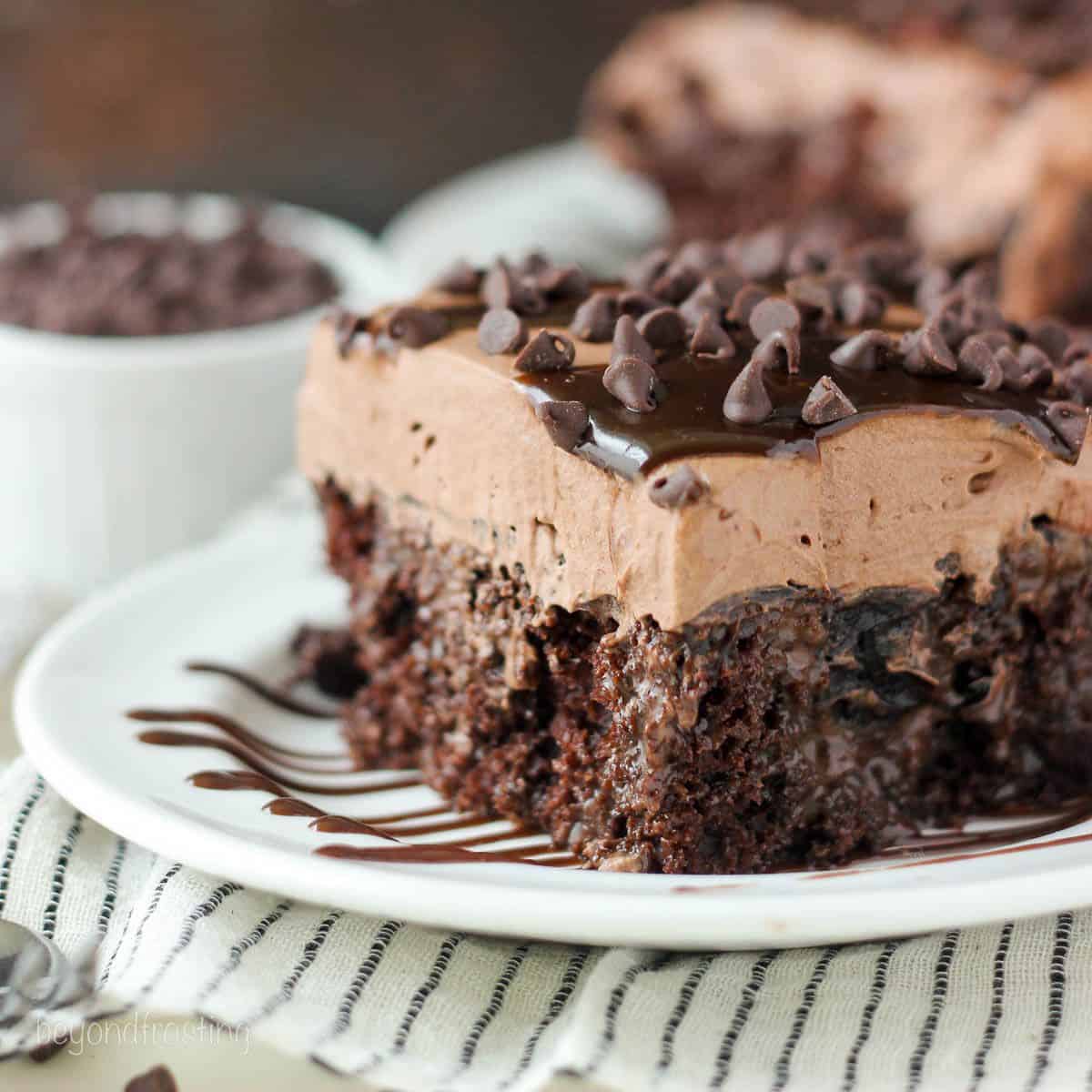 Triple Chocolate Poke Cake