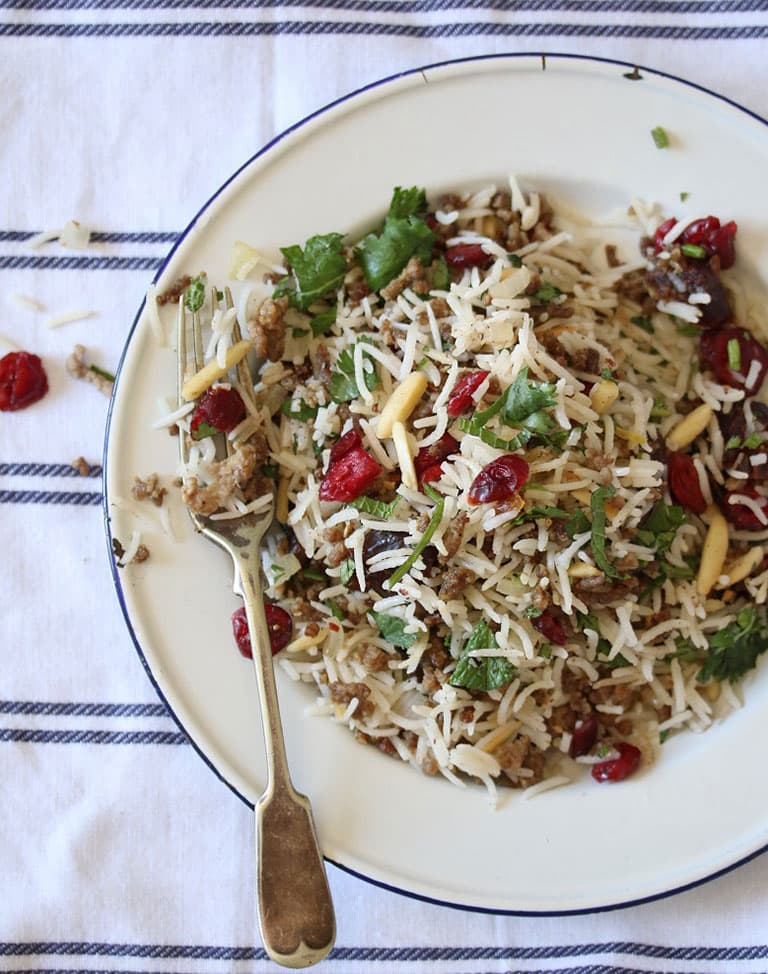 Lamb Pilaf with Dates & Cranberries