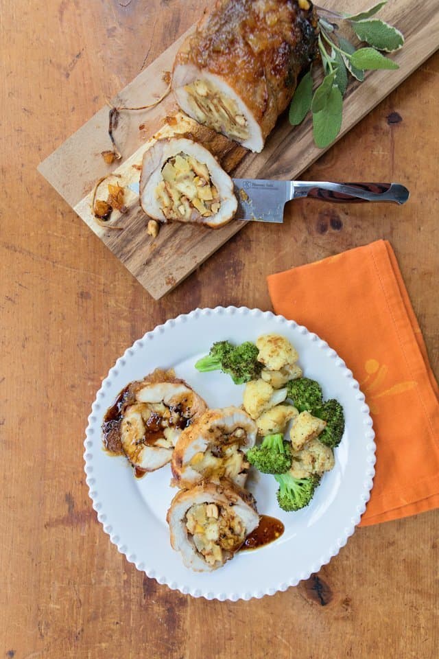 Fruit and Nut Stuffed Pork Loin with Pineapple Glaze - Oven Method