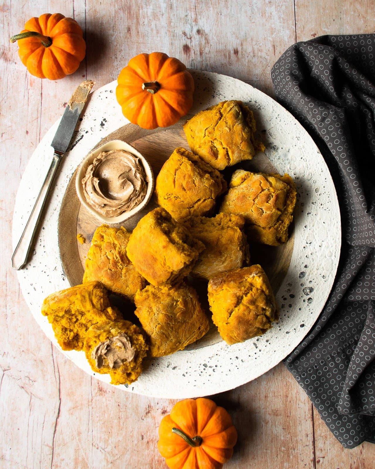 Pumpkin Buttermilk Biscuits with Cinnamon-Sage Butter