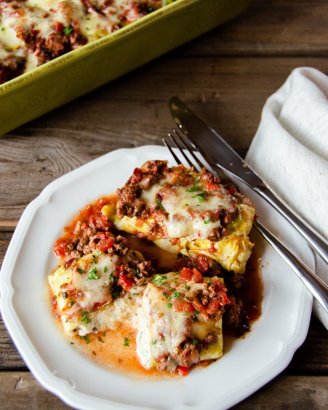 Ricotta Stuffed Cabbage “Shells”
