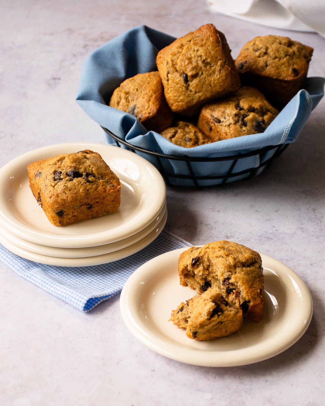 Whole Wheat Banana Chocolate Chip Muffins