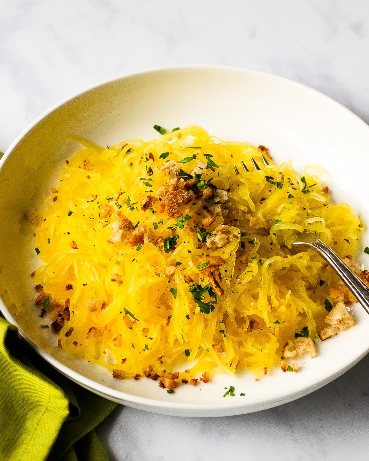 Spaghetti Squash with Parmesan-Parsley Breadcrumbs - Pressure Cooker Version