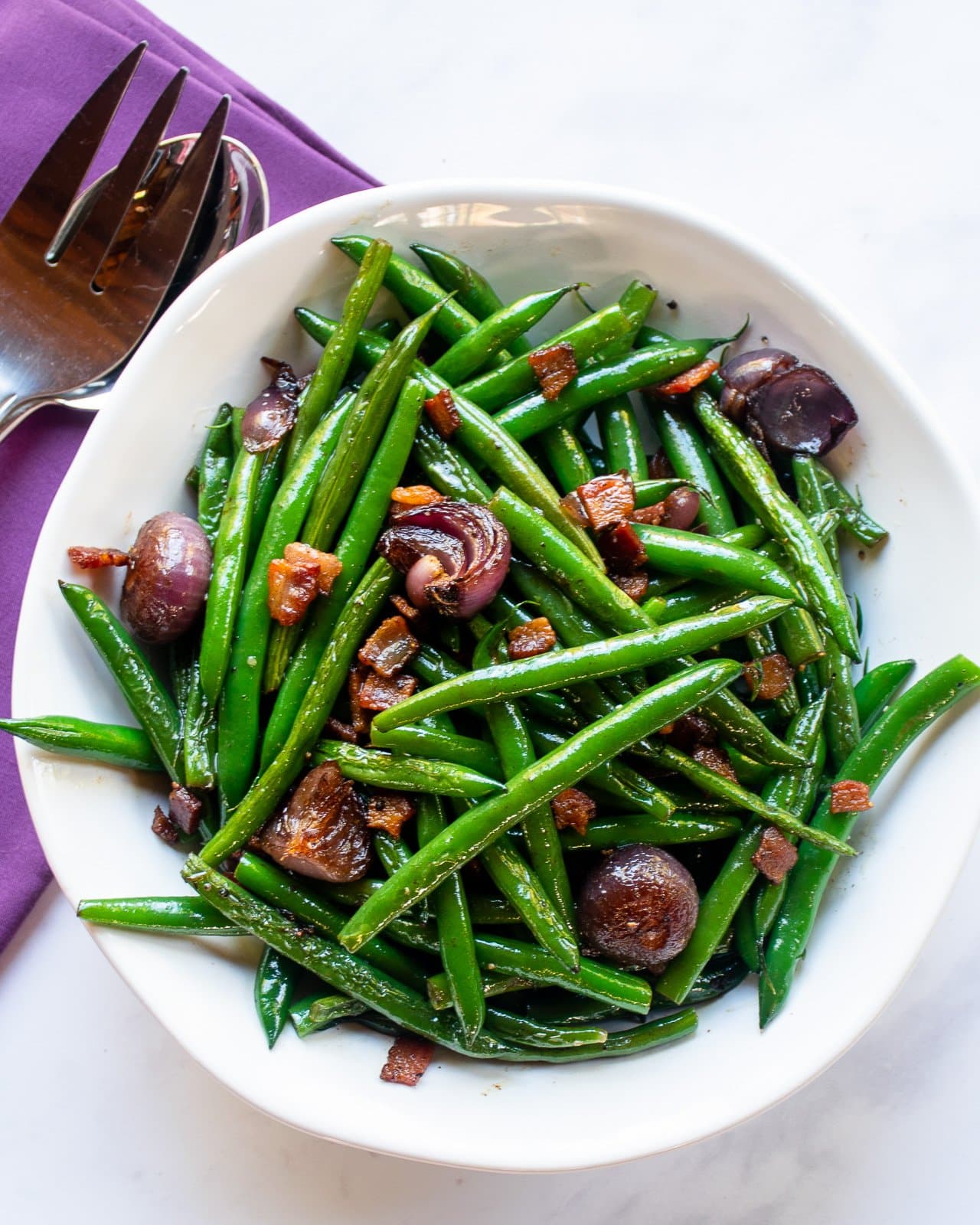 Green Beans with Pearl Onions & Bacon