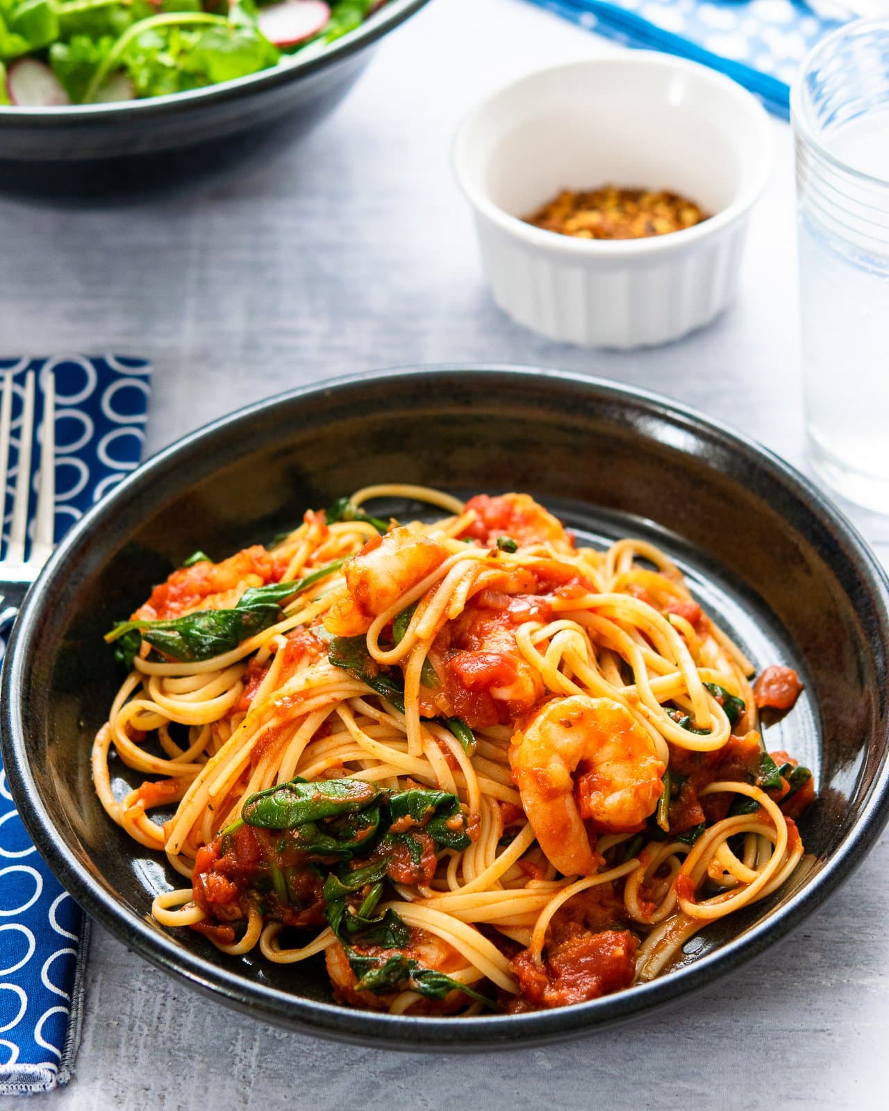Shrimp Fra Diavolo with Spinach