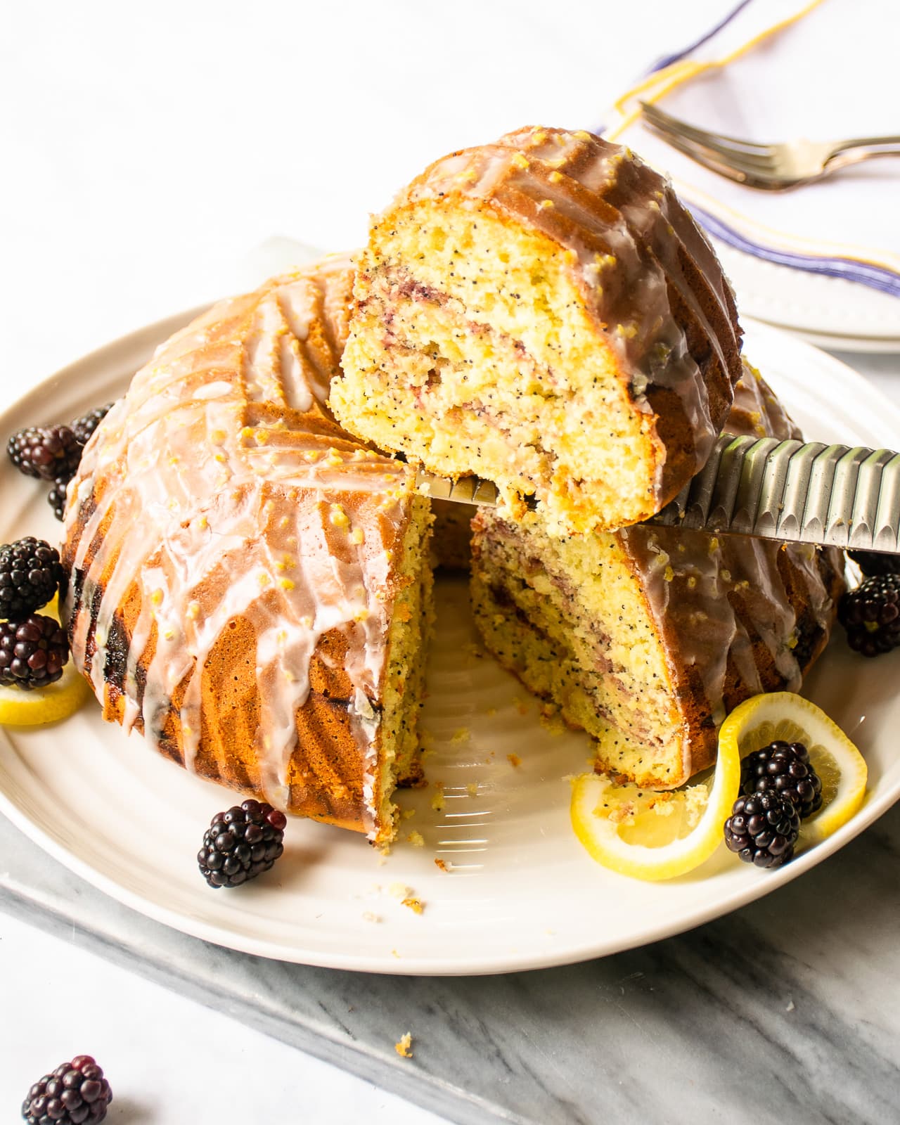 Lemon Blackberry Poppy Seed Bundt Cake