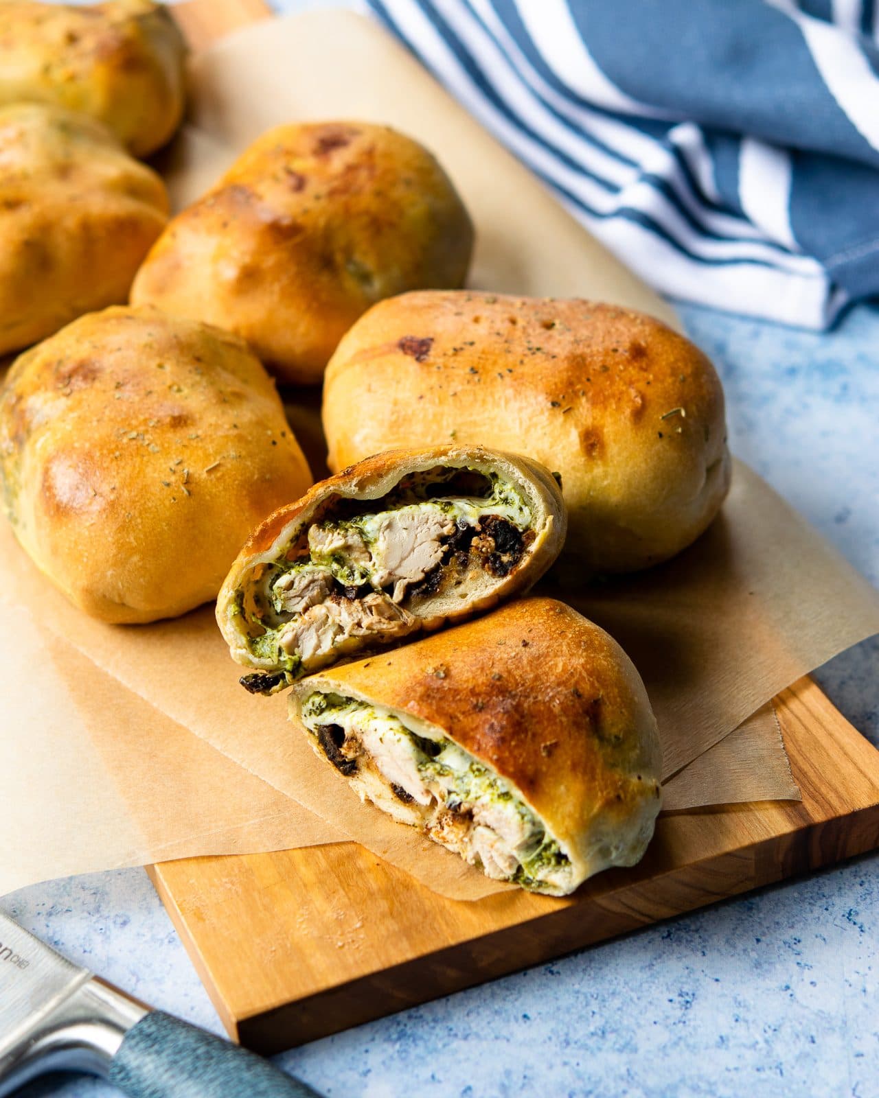 Homemade Pesto Chicken Hot Pockets
