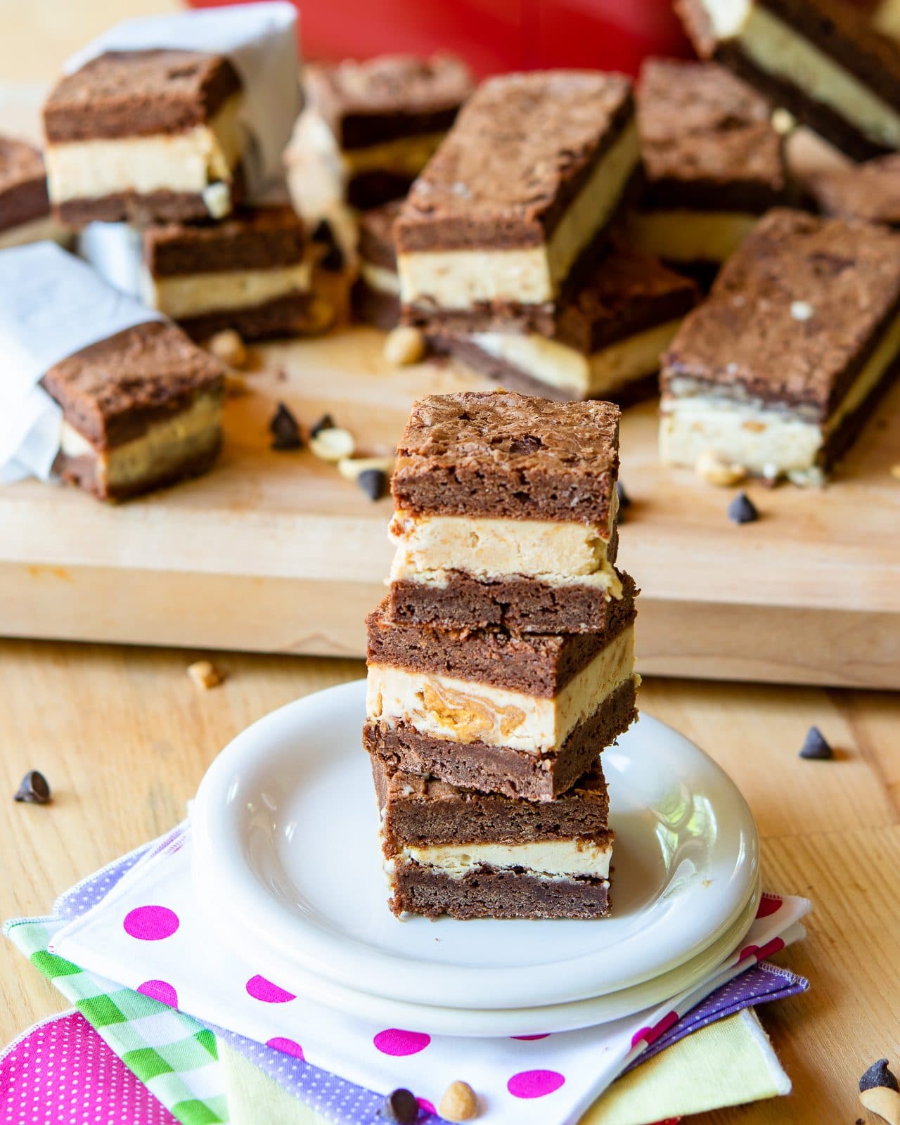 Peanut Butter Brownie Ice Cream Sandwiches