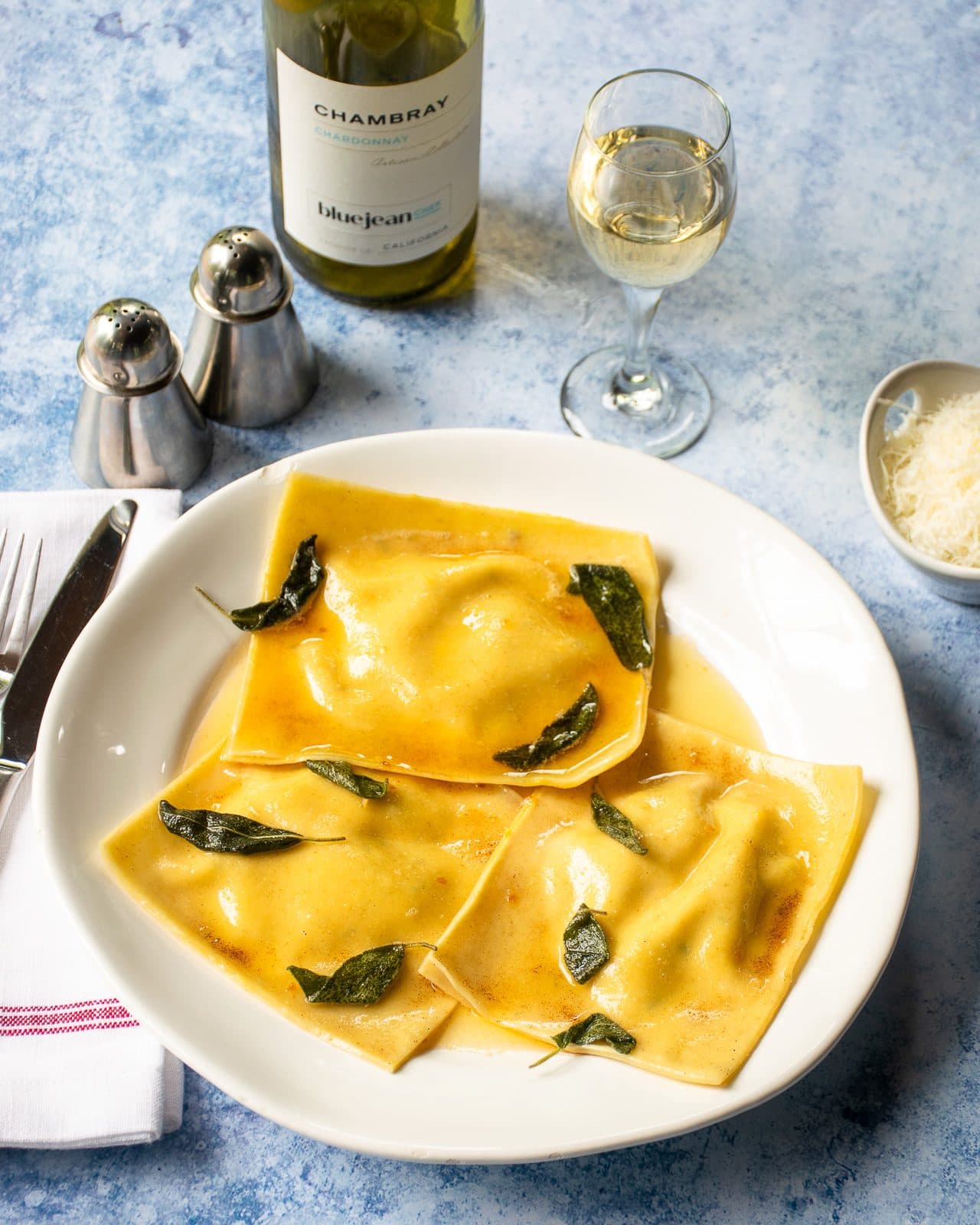 Butternut Squash Ravioli with Brown Butter Sauce