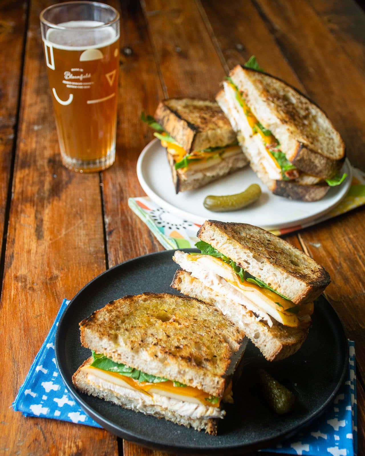 Spicy Turkey Panini with Pear and Cheddar Cheese