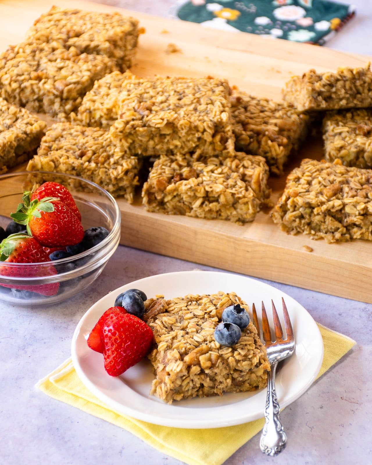 Baked Banana Oatmeal with Walnuts