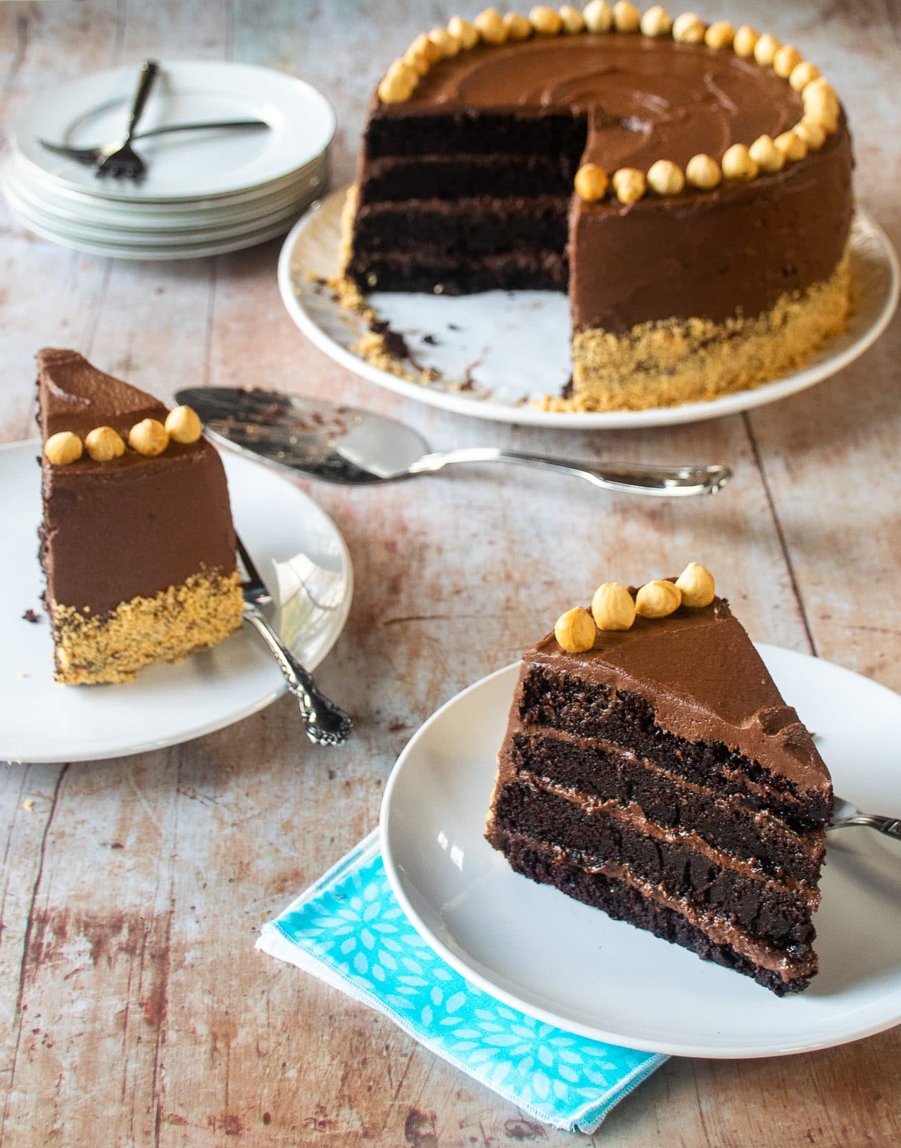 Chocolate Nutella 4-Layer Cake