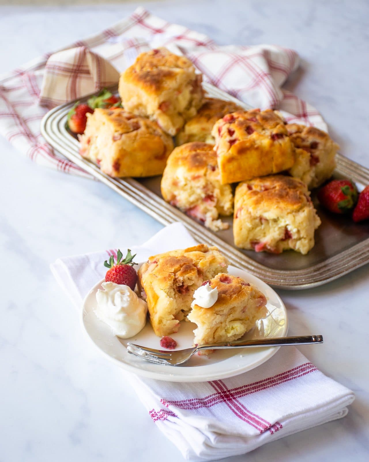 Strawberries and Cream Buttermilk Biscuits