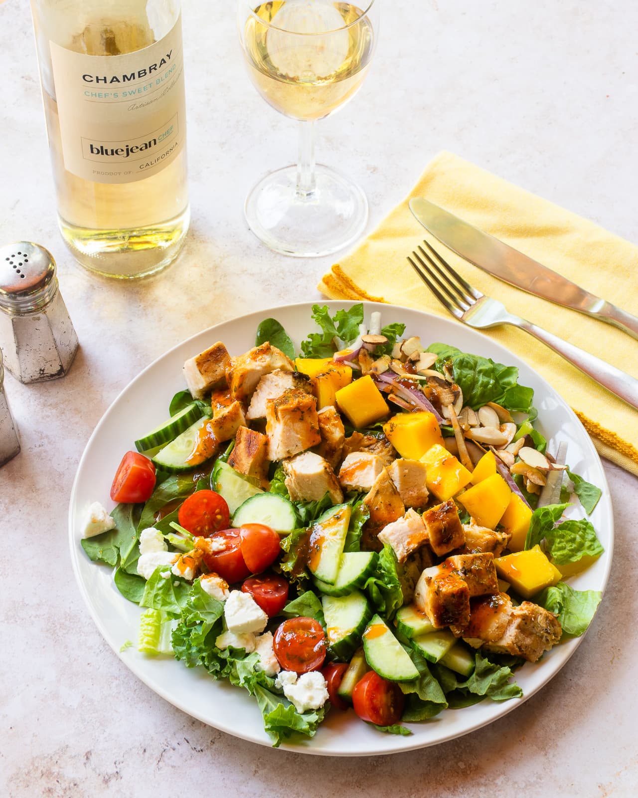 Grilled Chicken Salad with Mixed Greens & Mango