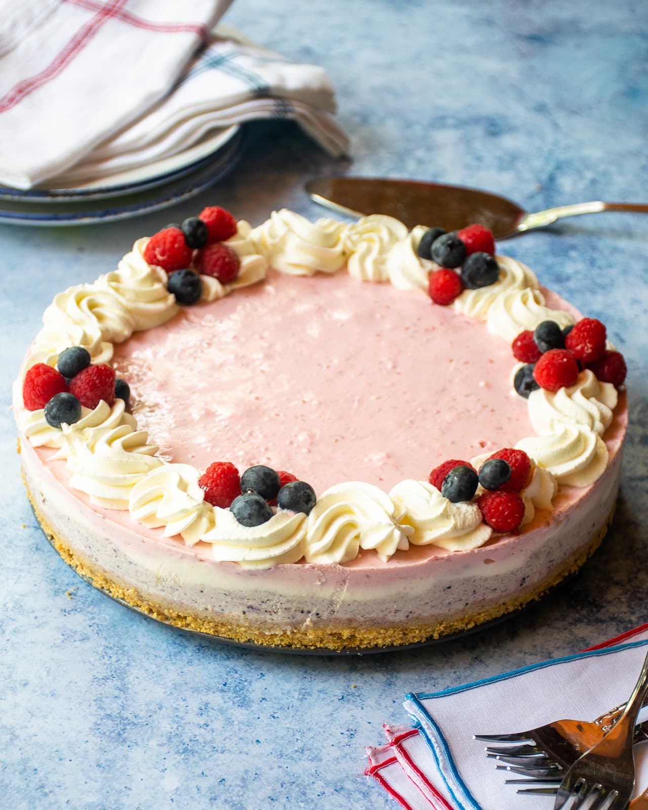 No Bake Layered Cheesecake
