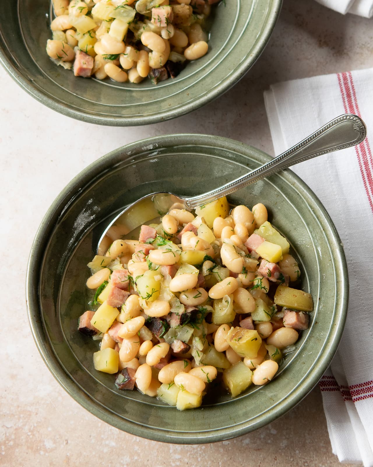 White Beans with Ham, Fennel and Dill