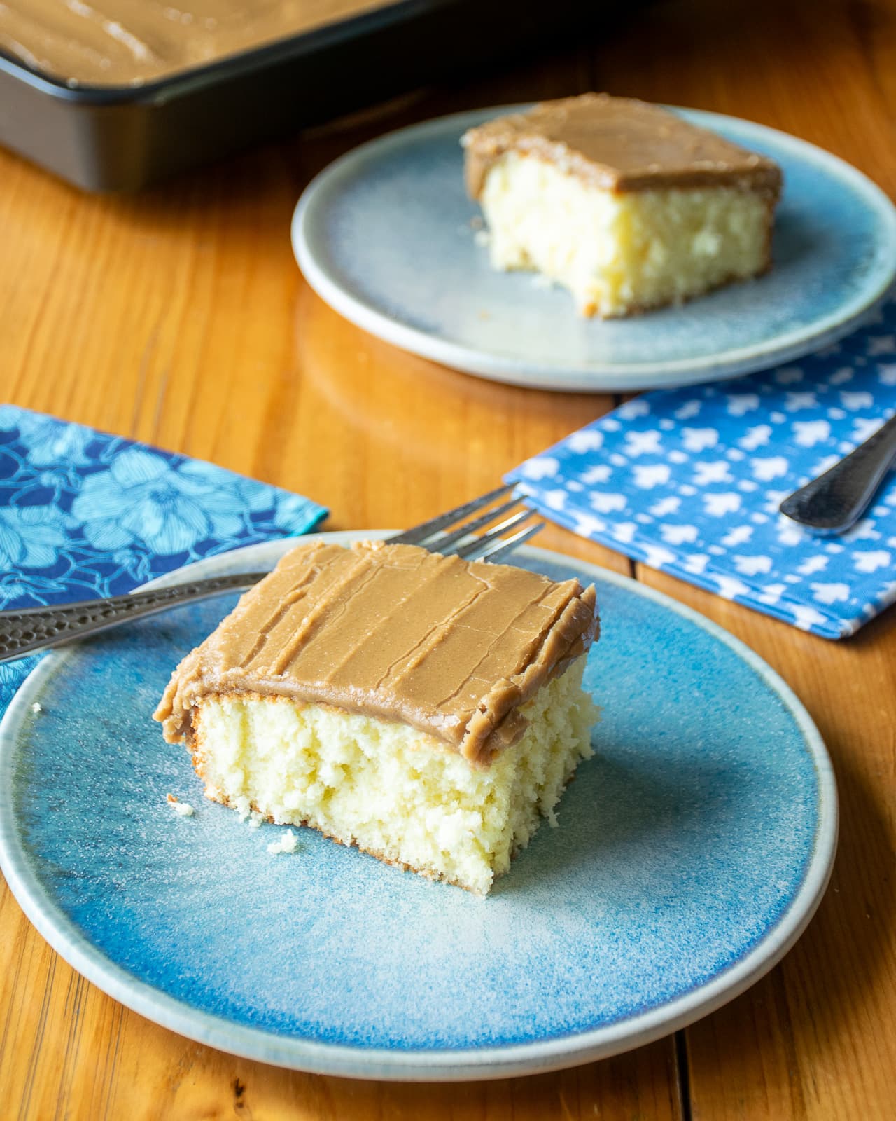 Hot Milk Cake with Brown Sugar Icing