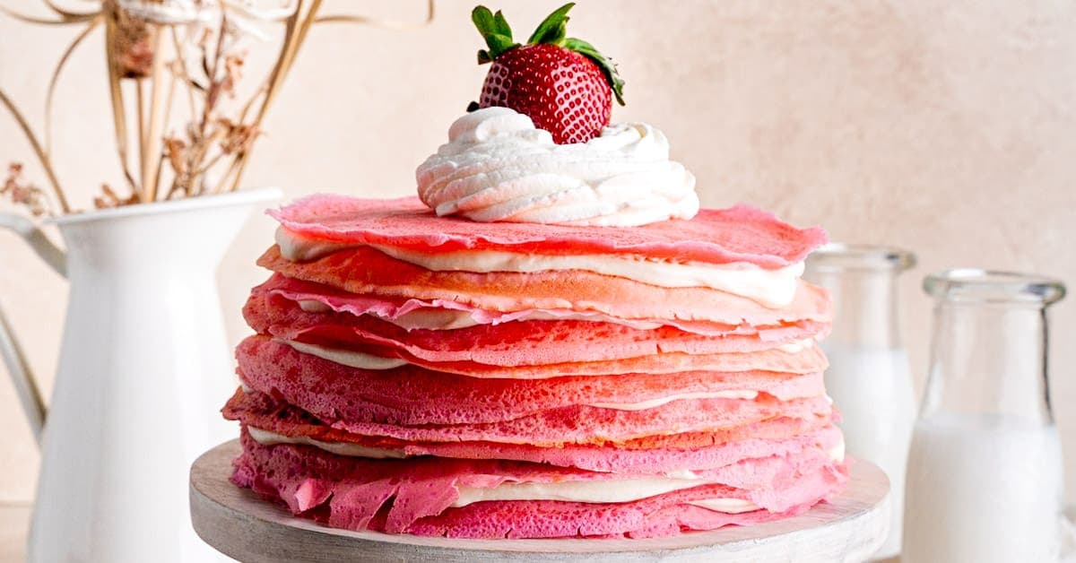 Strawberries and Cream Crepe Cake