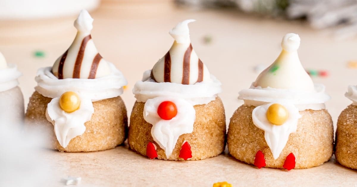 Peanut Butter Blossom Gnome Cookies