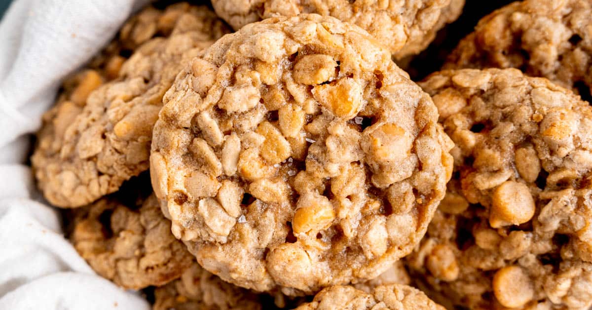 Chewy Salted Butterscotch Oatmeal Cookies