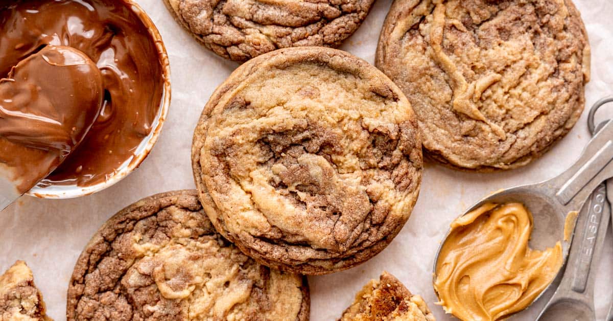 Easy Chewy Peanut Butter Nutella Cookies