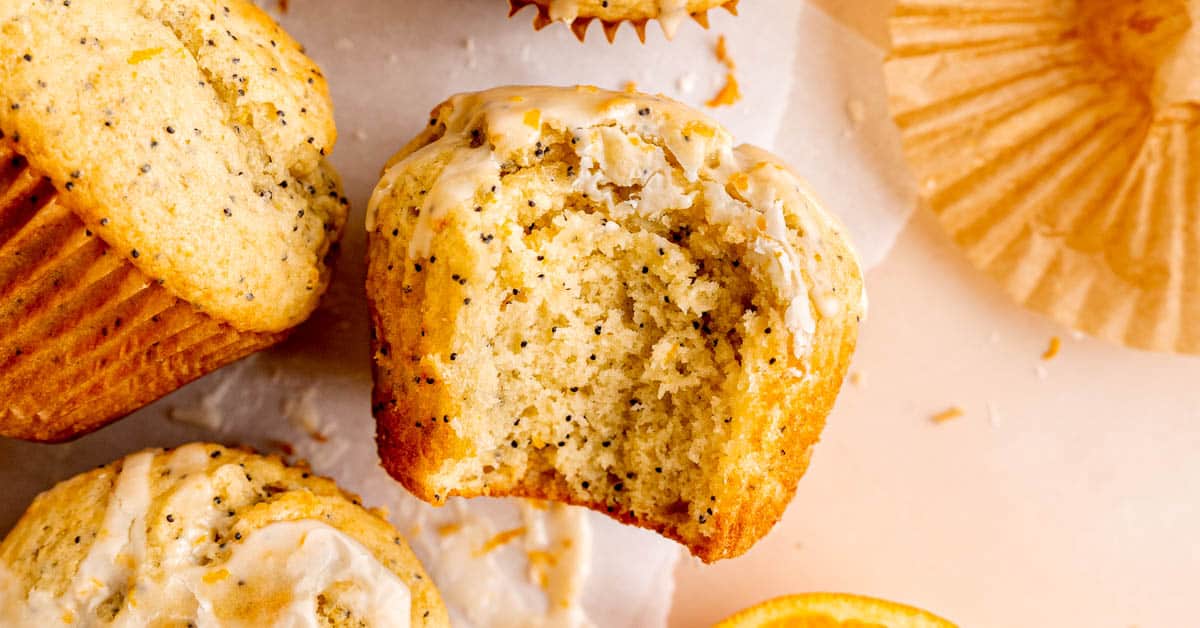 Orange Poppy Seed Muffins with Glaze