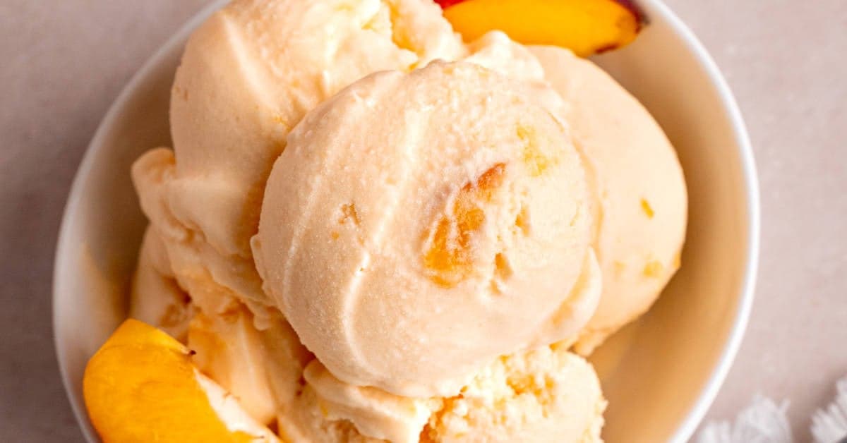 Easy Homemade Peach Kefir Ice Cream (3 Ingredients)
